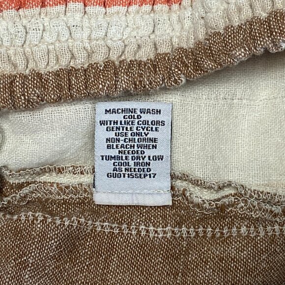 Vanilla Star Linen Gauze Flyaway Palazzo Pants M Wide Waist Split Sides Striped - Picture 13 of 13